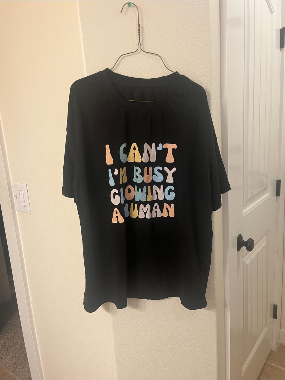 Black Graphic Short Sleeve Maternity Tee